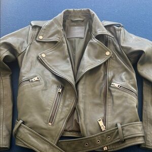 AllSaints Olive Leather Jacket